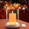 NEWMESSI Flameless LED Candles 1 Pack Flickering Candles with Remote/Touch Control, 3000 mAh Rechargeable Battery Long Lasting Lighting, White Light Or RGB Color Changing Night Light for Home Decor