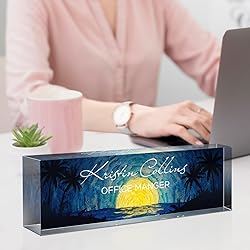 Custom Name Plate for Desk, Acrylic Office Decor
