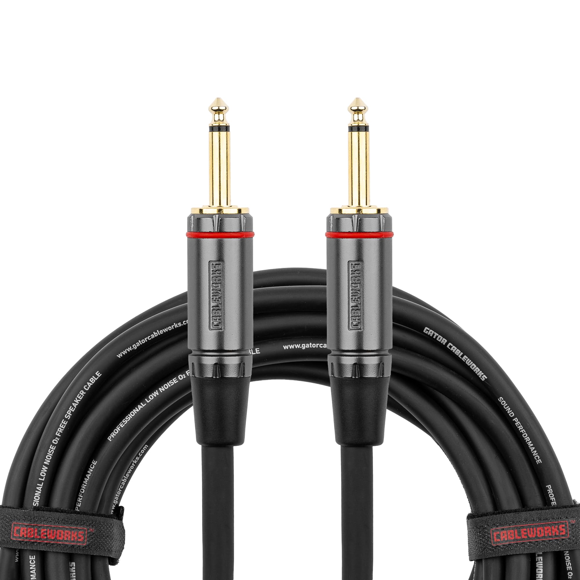 Gator Cableworks GCWH-SPK-25 25ft TS to TS Speaker Cable, 12 AWG OFC, Low Capacitance for Audio Signal Transfer