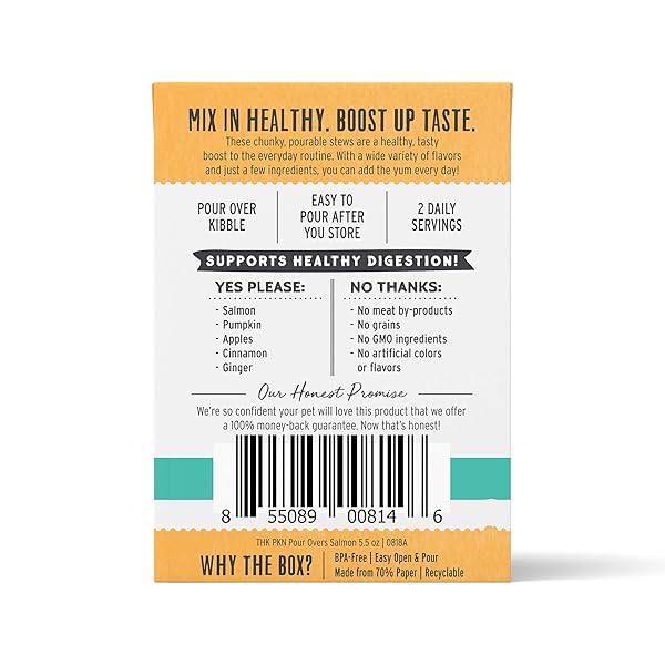 THE HONEST KITCHEN PUMPKIN POUR OVERS WET TOPPERS FOR DOGS (12 PACK), 5.5 OZ – SALMON STEW