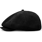 CLAPE Men's 8 Panel Newsboy Hat Applejack Cap with Snap Brim Herringbone Cabbie Cap Soft Gatsby Ivy Driving Hat Scally Hats