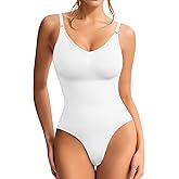 REDPAI Shapewear Bodysuits for Women Tummy Control Body Shaper Faja Waist Trainer Body Suit Thong V Neck Going Out Tops