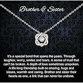 NOURISHLOV Brother and Sister Gifts, Sterling Silver 2 Infinity Heart Necklace, Sister Birthday Gifts from Brother, Christmas Jewelry for Little Big Sisters