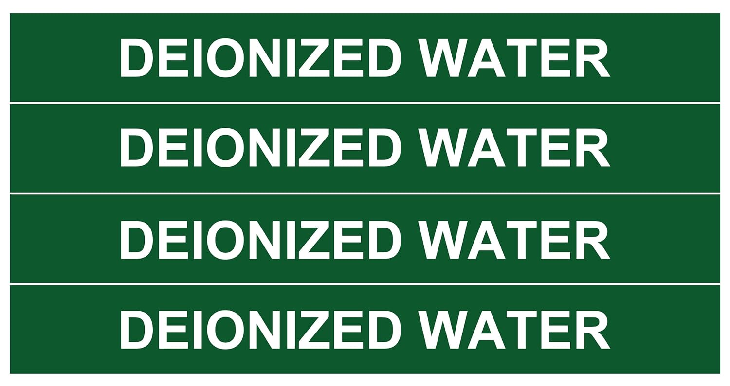 DEIONIZED WATER____Water Pipe Tubing Labels__ 3/4" Height, 6" Width