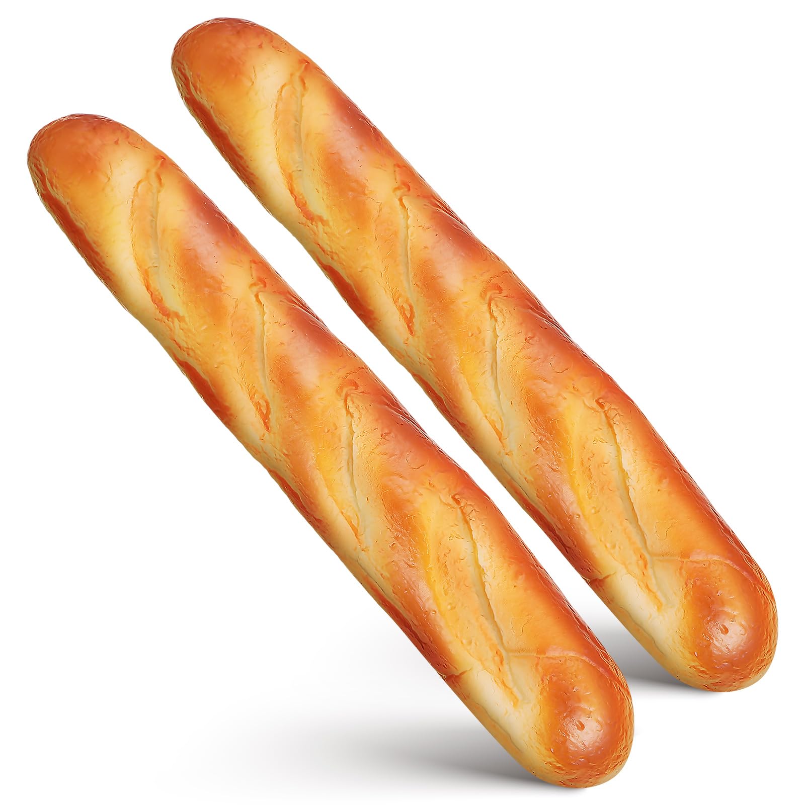 Photo 1 of MAGICLULU 2pcs Artificial Realistic Long Bread: Fake Bread Loaf Lifelike Pretend Play Food Props for Photography Prop Home Kitchen Decor 13.56in