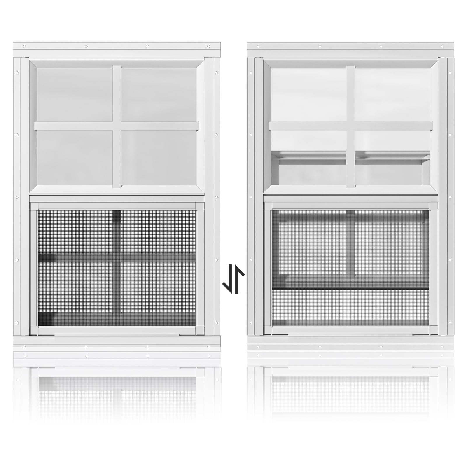 WRISIN 2 Pack Shed Windows 18" W x 27" H Flush