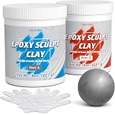 1 lb Natural Epoxy Putty Sculpt Clay, 2 Part Self Hardening Modeling Clay | Self-Hardening Epoxy Modeling Clay for Sculpting, Building and Repairing Wood, Ceramic, Tile, Metal &amp; Plastic Surfaces.