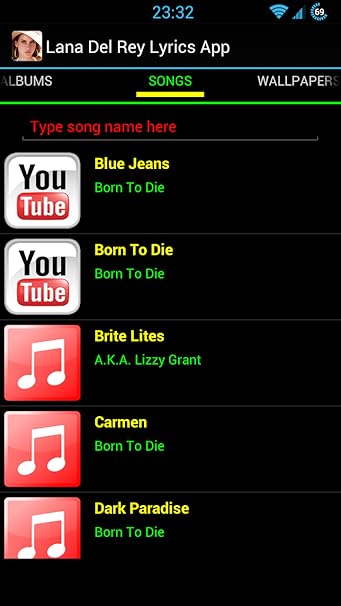 Amazon Com Lana Del Rey Lyrics App Appstore For Android