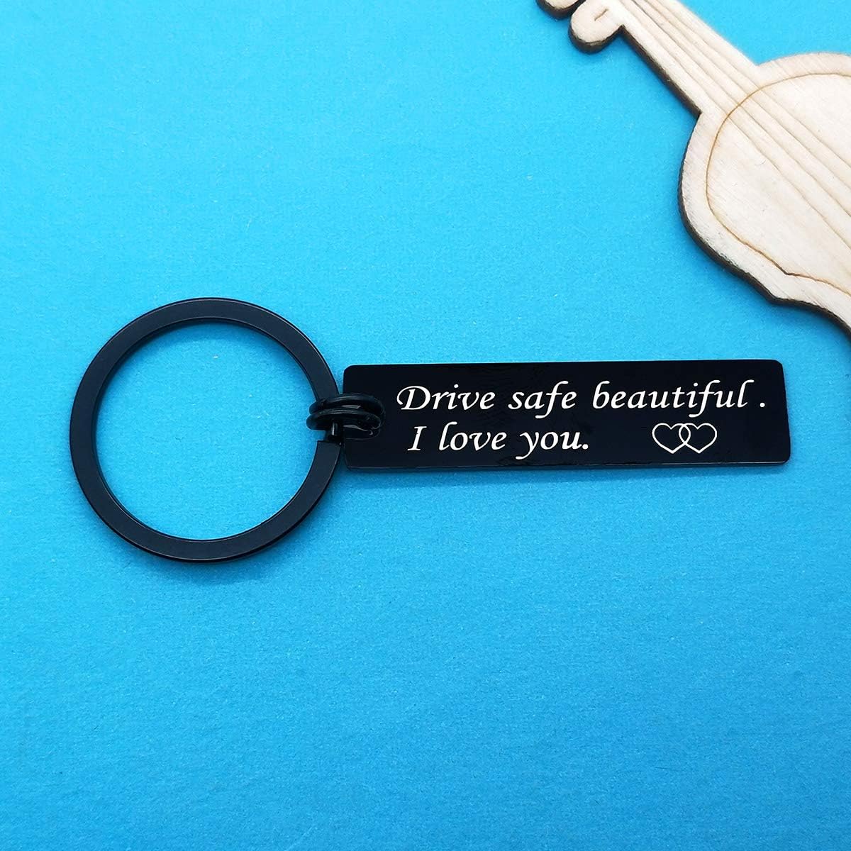 Huwujiu Drive Safe Keyring for Girlfriend Wife Drive Safe Beautiful I Love You Keyring for Her Christmas Birthday Gifts Valentines Day Gifts Drive Safe Gifts for Women Friend Family - Image 5