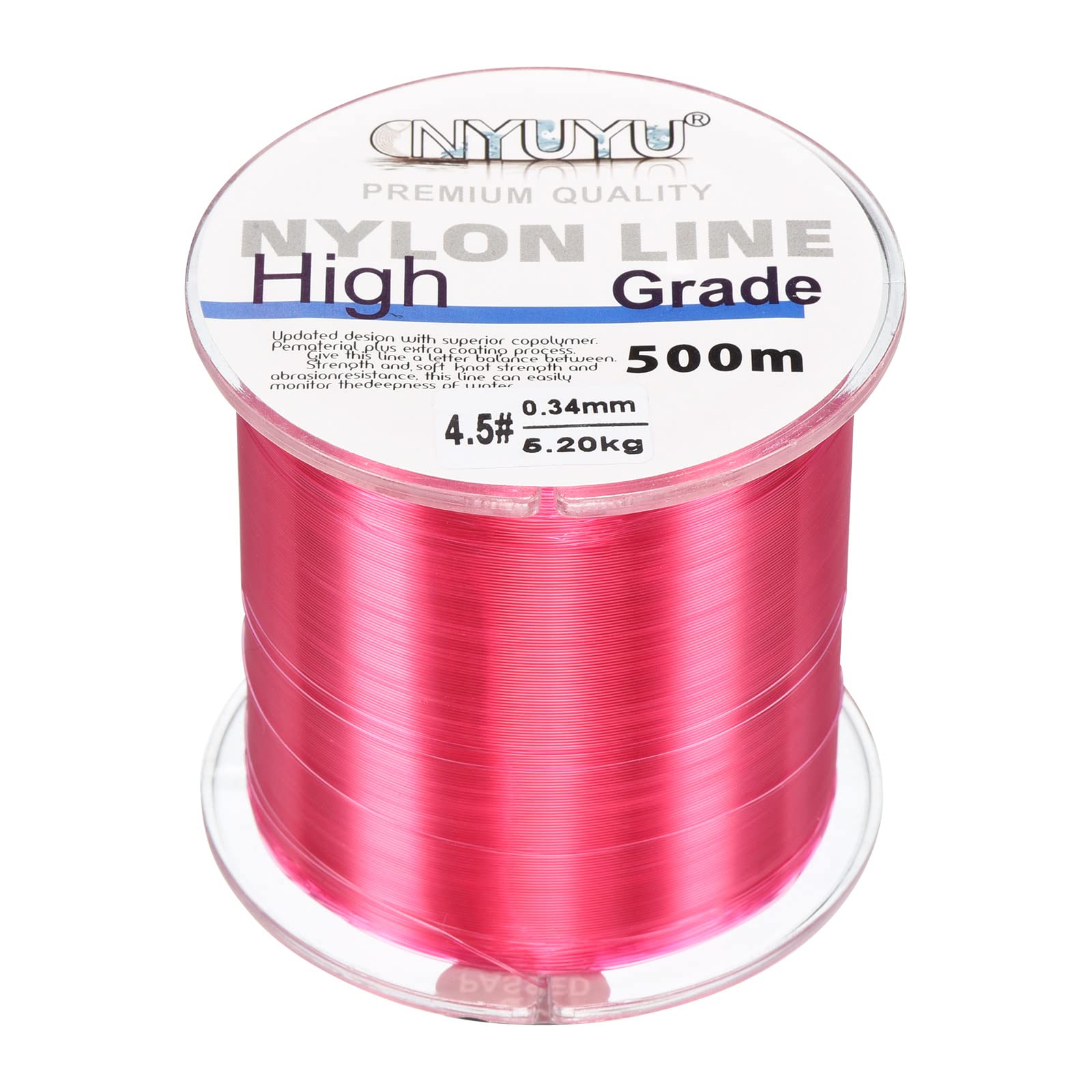 PATIKIL 547Yard/1640FT Nylon Fishing Line, 12Lb Monofilament String Wire Fluorocarbon Coated for DIY Craft Hanging Decoration, Fuchsia