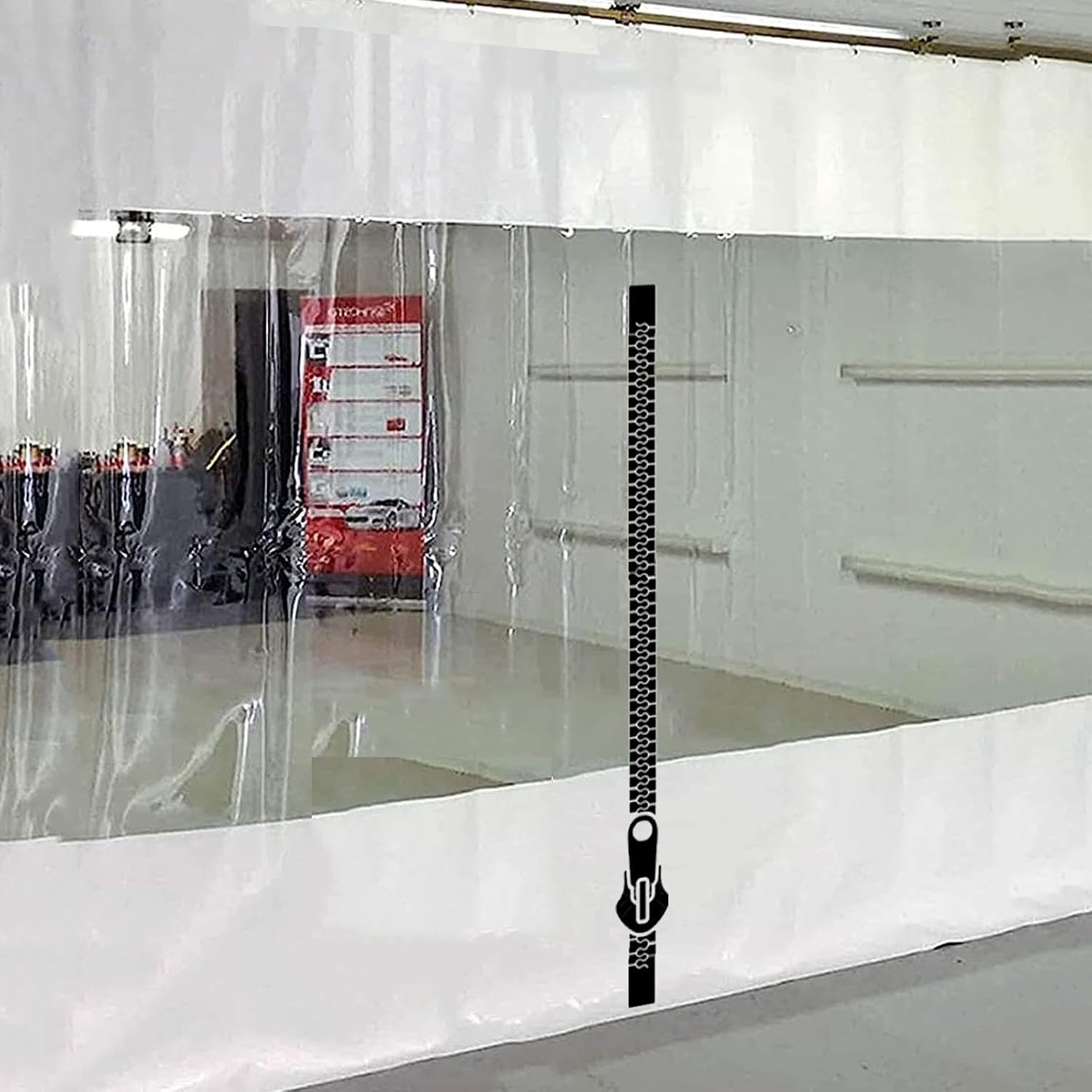 Outdoor Curtains - DZHTUF Pergola Clear Vinyl Curtains,Outdoor Vinyl Curtains for Patio,Outdoor Tarpaulin Panel-with Zipper-with Grommets,0.5mm PVC Clear Panel Curtains,66 Sizes,for Porch,Garage,L×H-2.3×2.5m(91 * 98in)