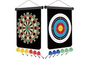 RABOSKY Magnetic Dart Board for Kids, Fun Toys Gifts for Boys 8 9 10 11 12 13 14 Years Old Teen Birthday Valentine Eater Christmas Stocking Stuffers Indoor Room Games, Magnet Dartboard Sets Double Sided
