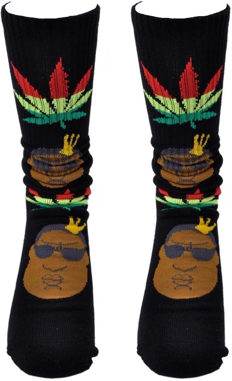 Biggie Rasta Weed Leaf Crew Socks