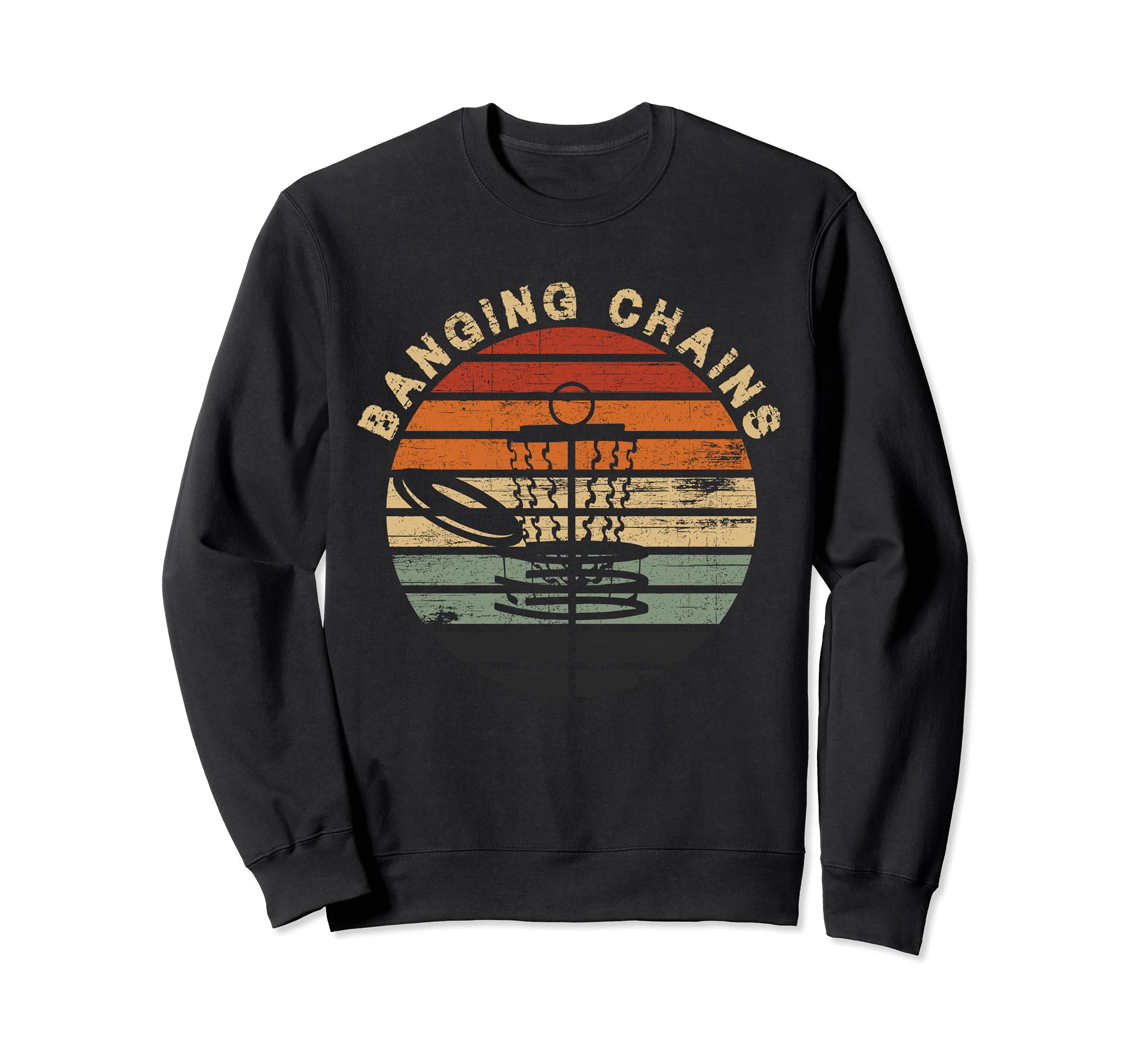 Disc Golf Frisbee Funny Vintage Retro Sport Banging Chains Sweatshirt