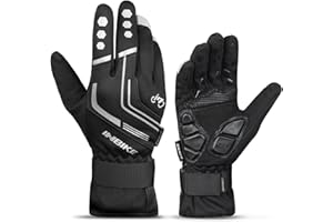 INBIKE Cycling Gloves for Men Winter Windproof Reflective Thermal Gel Pads Touch Screen