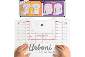 URBONI Standard Size - Tshirt Ruler Guide Vinyl Alignment, Shirt Measurement Tool Placement Center Design, DTF Template, Left Chest Logo Pocket, Accessories for Cricut, Heat Press Sublimation, HTV Transfer