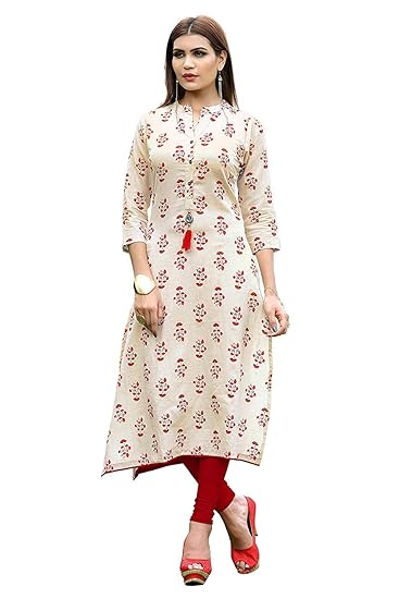 Navabi Export Womens Rayon Fabrics Straight Kurta (VF-KU-155_White)
