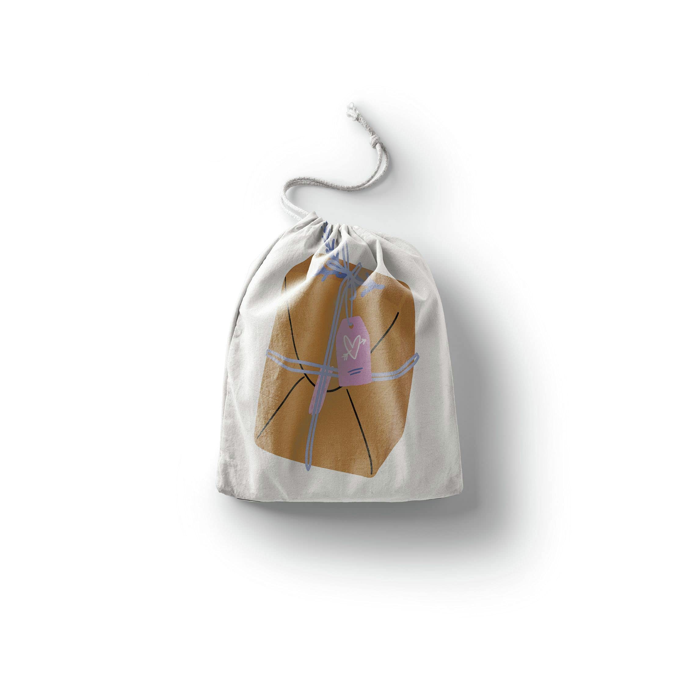 Bonamaison Printed Cotton Produce Bag with Drawstring, Reusable Grocery Bag, Biodegradable Eco-Friendly Bags, Travel Pouch, Sachet Bags, Shopping Bag, Eco Friendly, Foldable, Size: 12x15 Cm