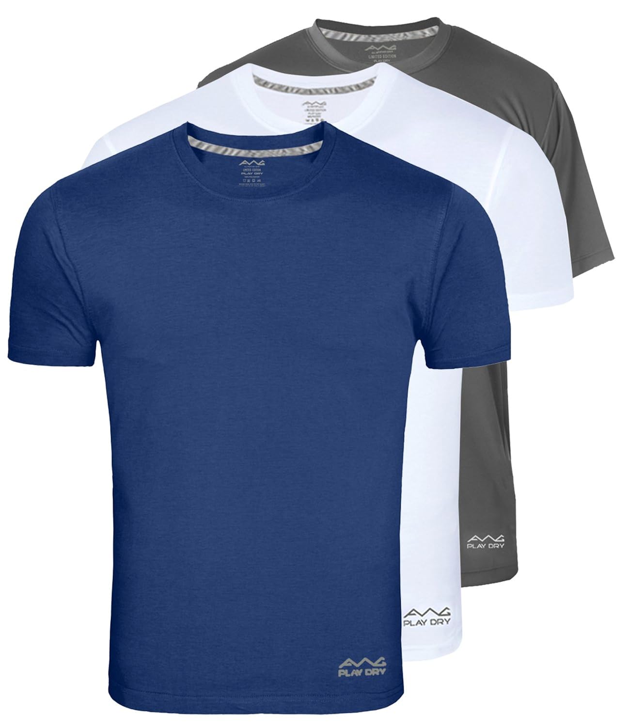 beingu men's dryfit polyester round neck half sleeve t-shirts - pack of 3