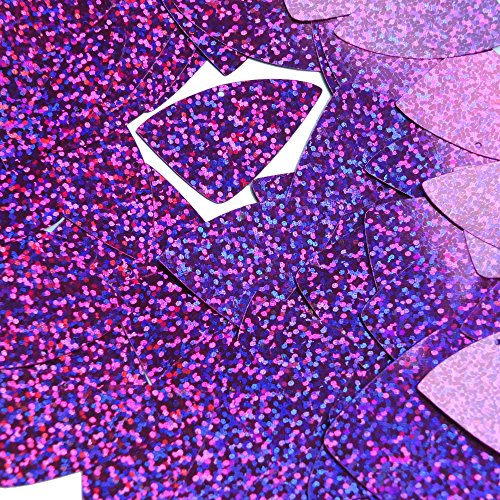 Sequin Fishscale Fin 1.5 inch Violet Purple Glitter Hologram Multi Metallic. Couture Paillettes. Made in USA. Loose sequins for embroidery, bridal, crafts, and embellishment.