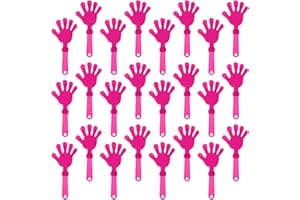 ZCYSRLQIN 24 Pcs Hot Pink Hand Clappers 7.5 Inch Clappers Noisemakers Noise Makers Party Favors Plastic Party Clapper for Sporting Events Cheers Ball Dance Basketball Football Noisemakers（Hot Pink）