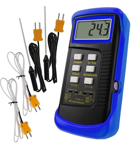 Kiln Oven Furnace Digital Pyrometer F,C for Pottery Ceramic Glass fusing Annealing Metal Clay Beads Enameling Forges Sensor Probe Thermometer Thermocouple 2372 Fahrenheit