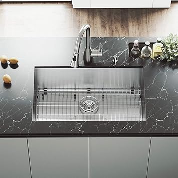Vigo 30 Inch Undermount Single Bowl 16 Gauge Stainless Steel