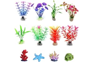OrgMemory Artificial Aquarium Plants, 12pcs, Aquatic Plants, Aquarium Simulation Plants, Seaweed Water Plants, Fish Tank Lifelike Decorations, Plastic Aquariums Plants for Household and Office