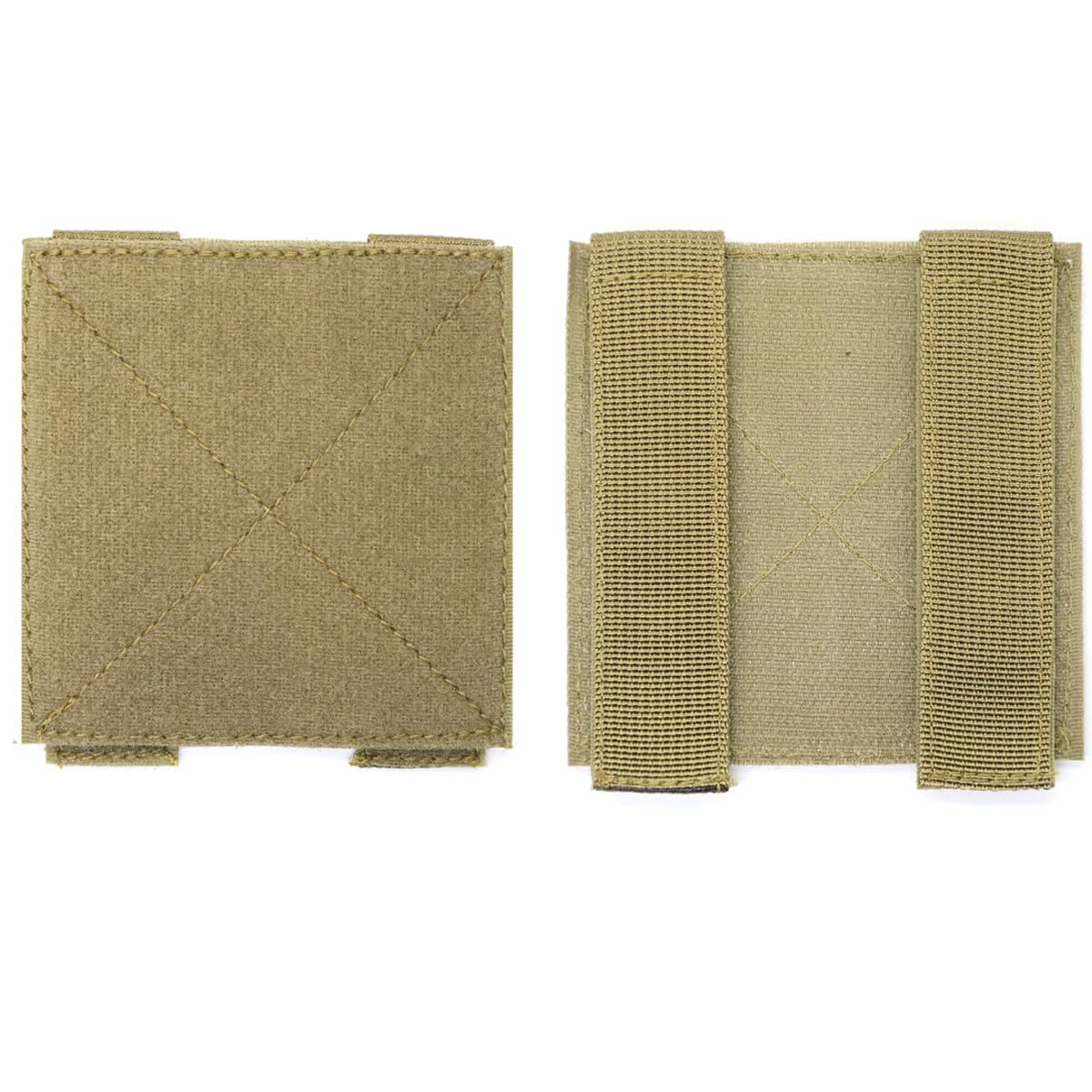 1 x MOLLE Hook and Loop Display ID Panel 10cm x 10cm for Tactical Morale Patches Badges Backpacks Vests Bags Patch (Tan)