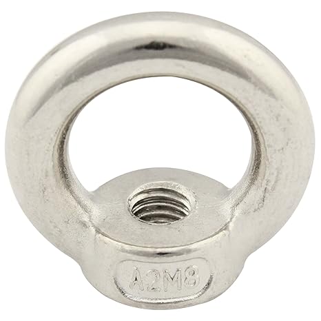 Ringmuttern (gegossen und poliert) - M8 - ( 4 Stück ) - ähnl. DIN 582 - aus rostfreiem Edelstahl A2 (V2A) - Ösenmuttern SC582