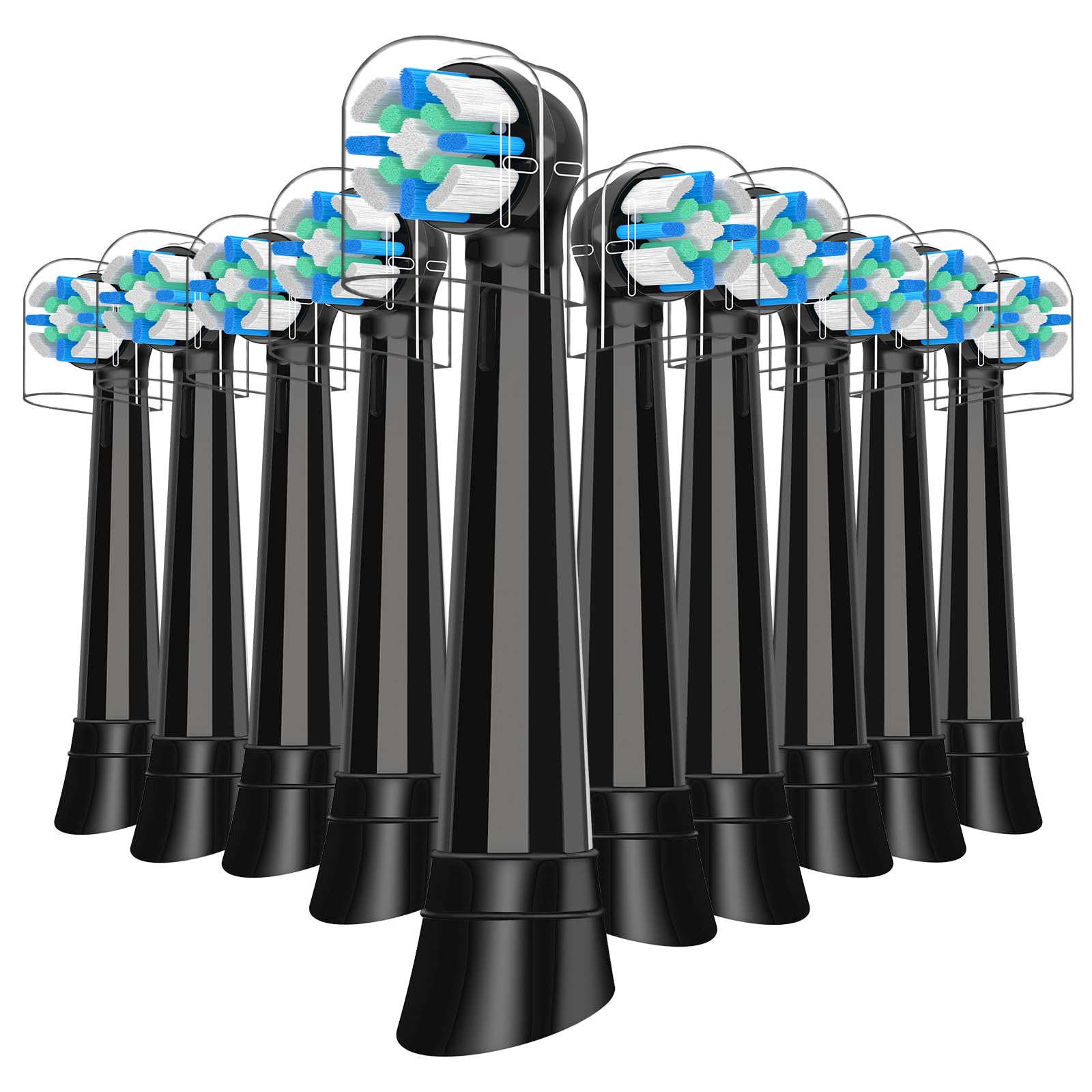 Photo 1 of 10 Pcs IO Replacement Heads Compatible with Braun Oral B IO Series Electric Toothbrush, Brush Heads ompatible with Oral B IO 2 3 4 5 6 7 8 9 10 for Teeth Clean (Black)