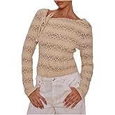 MakeMeChic Women's Elegant Boat Neck Sweater Tie Long Sleeve Knit Pullover Tops