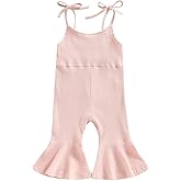 ZAXARRA Toddler Baby Girl Clothes Baby Girl Jumpsuit Romper Baby Overalls Straps Bell-Bottom Pants Baby Fall Summer Outfits