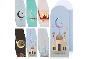 Sosoport 36pcs Eid Mubarak Money Envelopes Paper Cash Holders Assorted Colors for Ramadan Eid Party Cards