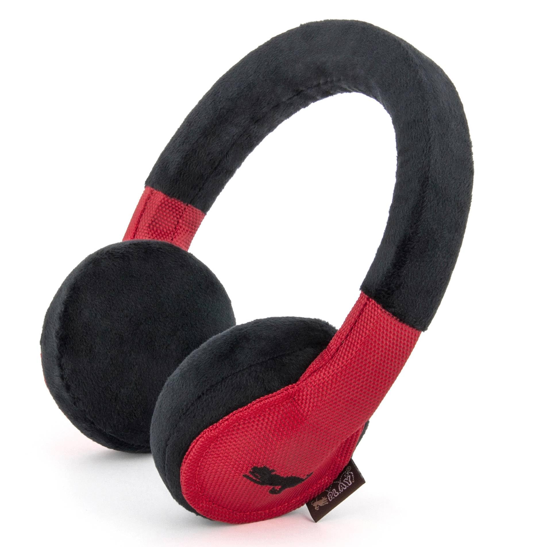 P.L.A.Y. Headphones Plush Pet Toy – Durable Squeaky Toy for Dogs & Cats – Soft Velboa Exterior, Eco-Friendly Recycled Fill – Machine Washable – PY7048BSF
