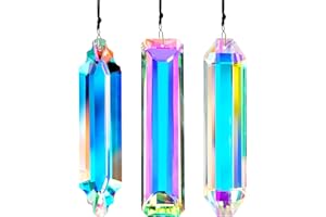 YU FENG 3PCS Crystal Suncatcher Prism for Window,120mm/5'' Rectangle AB Colored Crystal Stick Rainbow Maker Prisms Garden Hanging Sun Catcher