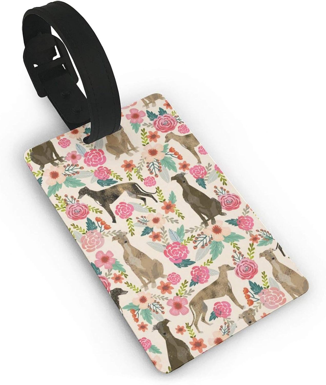  PVC Luggage Tag,Greyhound Dog Printed Travel Suitcase Tag, Eaiser to Identify Id Labels with
