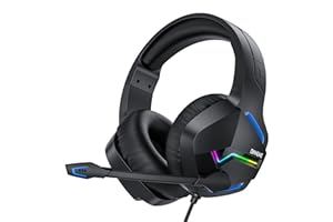 BINNUNE Gaming Headset with Microphone for PS4 PS5 Xbox One PC Playstation 4 Xbox 1 Game Audifonos Gamer Headphones with Mic (3.5MM)