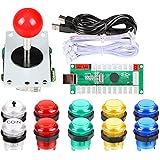 EG STARTS Arcade Buttons 1 Player DIY Kit Joystick 5V LED Arcade Button for Arcade Stick PC Games Mame Raspberry pi