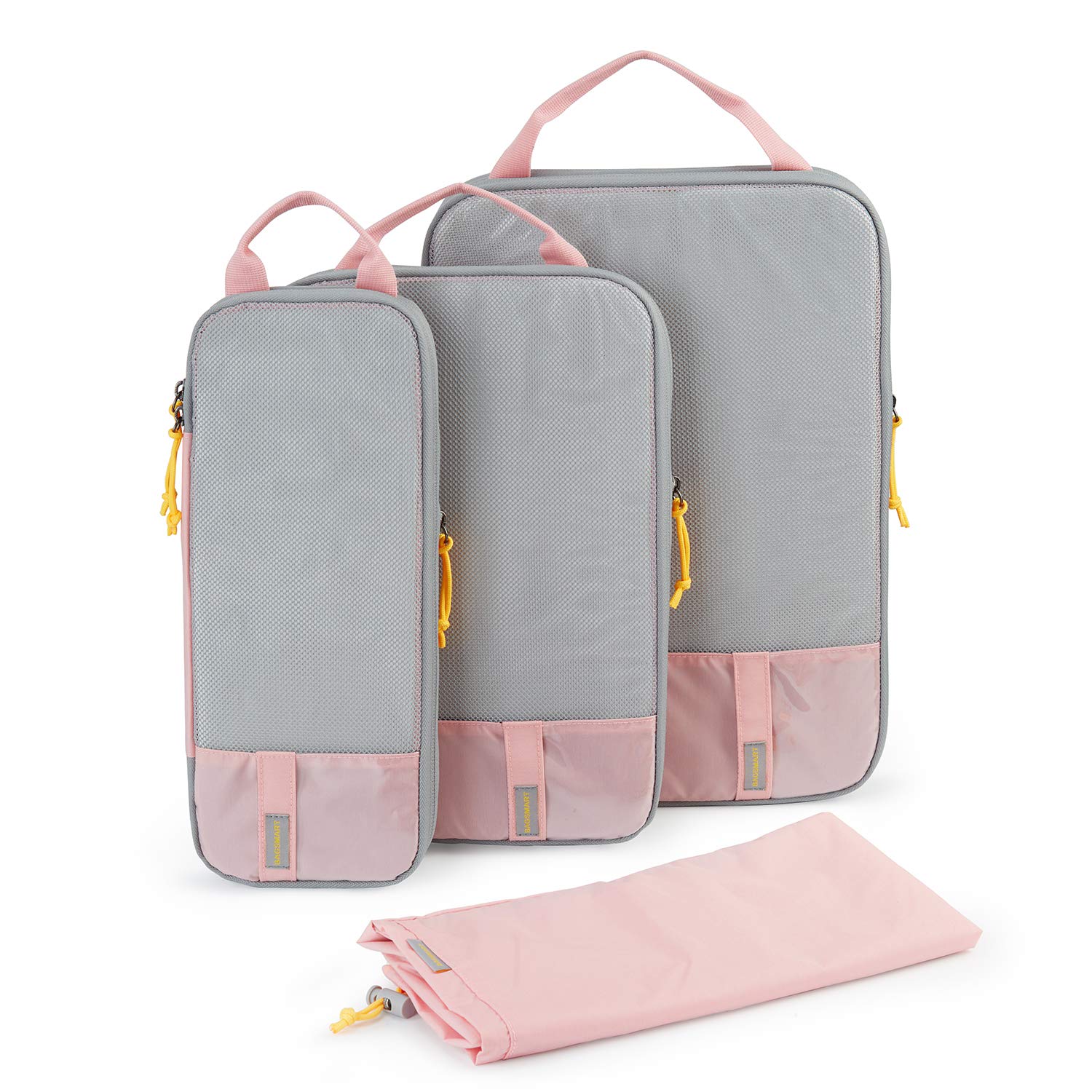 Photo 1 of BAGSMART 4 Set Compression Packing Cubes for Travel, Lightweight Vacation Travel Essentials for Women, Travel Accessories for Suitcase Organizer Bags Set, Durable Luggage Organizer Travel Bags