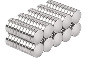 SMARTAKE 100 Pcs Refrigerator Magnets, 10x2.3mm Small Round Fridge Magnets, Multi-Use Premium Neodymium Office Magnets for Fridge, Whiteboard, Billboard in Home, Kitchen, Office and School (Silver)