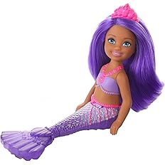 Barbie® Dreamtopia Chelsea Mermaid Doll, 6.5-inch with Purple Hair and Tail