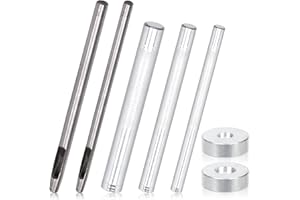 Swpeet 7Pcs Rivet Punch Set, Metal Domed Rivet Fixing, Spike Rivets Setter, Include 2.5MM, 3.5MM Hole Punch, 6MM/8MM Double S