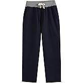 Boys School Uniform Jogger Pants Kids Stretch Drawstring Joggers with Pockets Toddler Pull-on Pants(2-12Years)