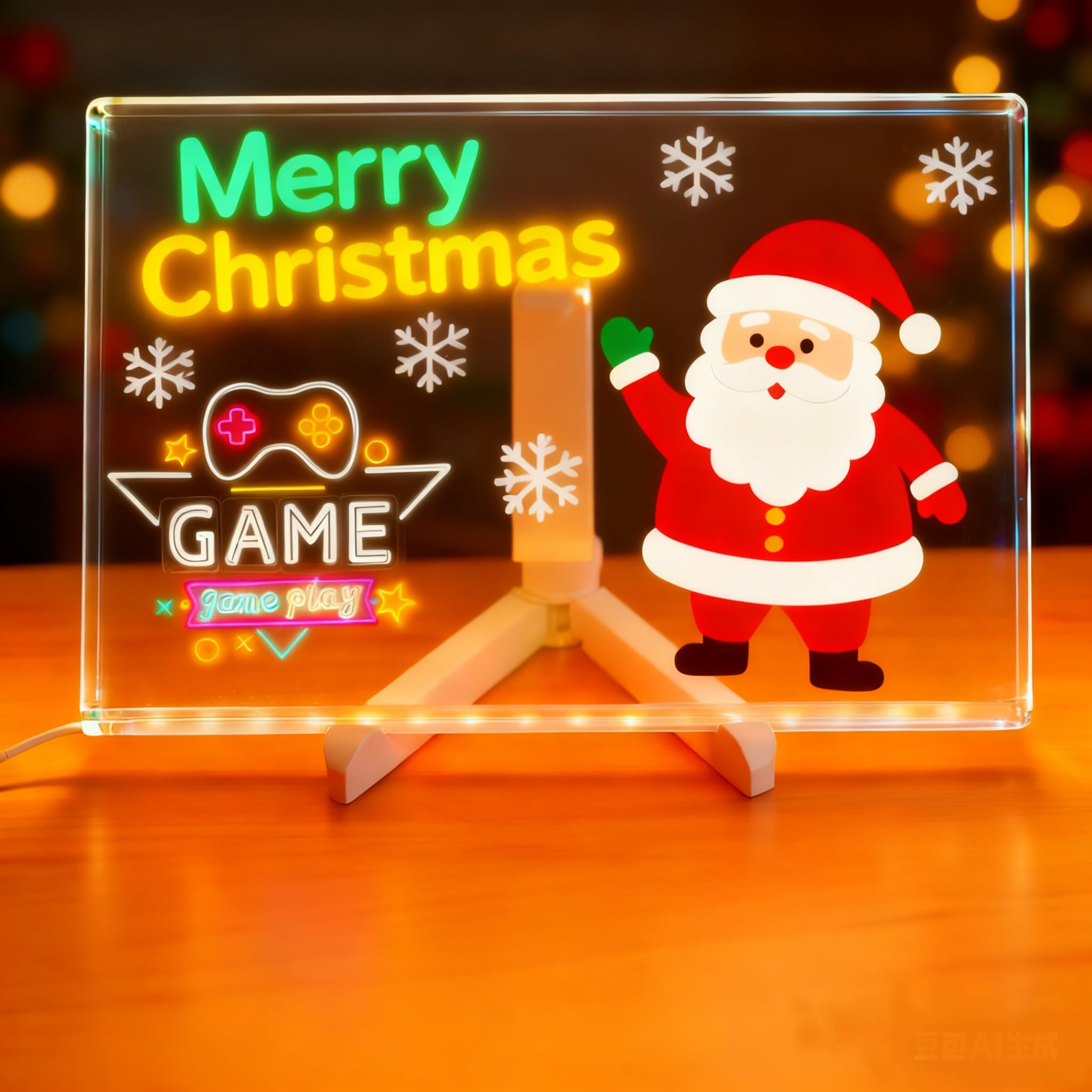 11.8"x7.9" LED Drawing Board with 12 Color Markers, Acrylic Dry Erase Board with LED Light, Clear Glow Memo, Writable Night Light, Portable & Reusable for Home, Kids, Decor & Creativity