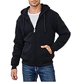 Hoodies for Men Full Zip Up Fleece Warm Thick Jackets Heavyweight Sherpa Lined Coat