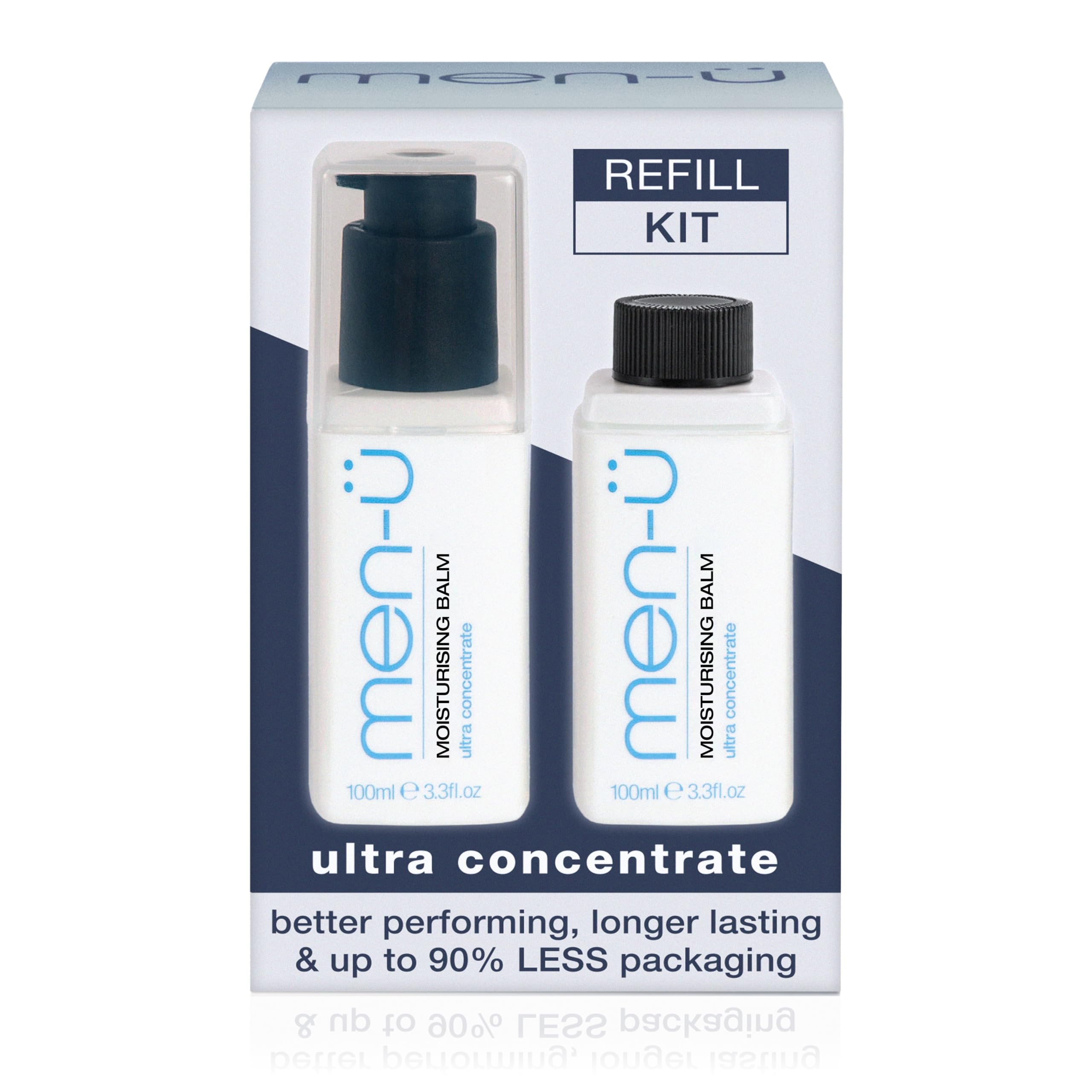 men-ü FACIAL MOISTURISER LIFT REFILL KIT, Up to 330 Applications, Vegan, Ultra Concentrate, Long Lasting, After Shave Balm, Non-Greasy, Mint and Menthol