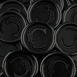 25Pcs Black Wax Seal Stickers Handmade Vintage