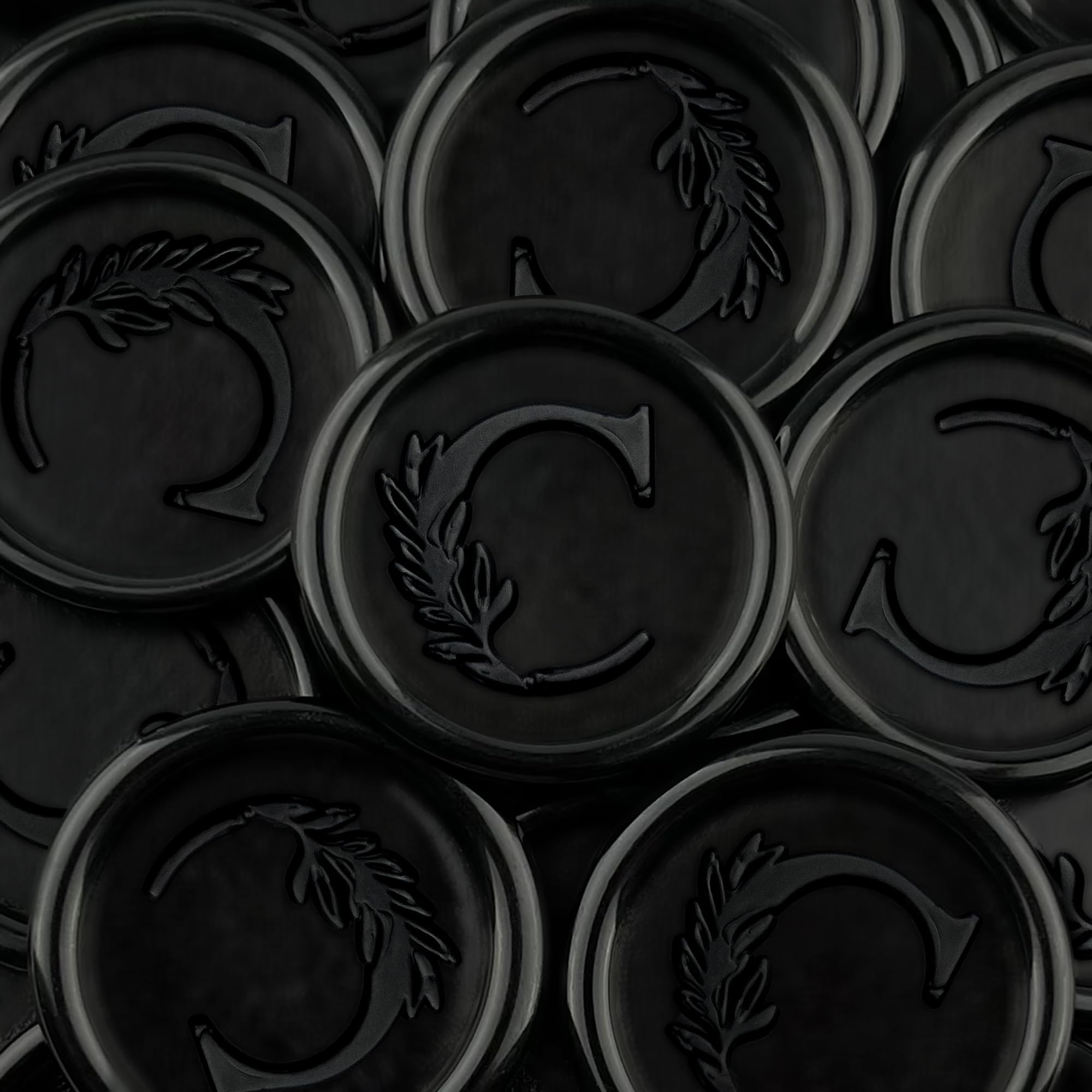 25Pcs Black Wax Seal Stickers Handmade Vintage