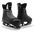 WELLWON Adjustable Ice Hockey Skates for Outdoor and Rink, Recreational Ice Skates, Fitness Hockey Skates Fun Ice Skating Shoes with Soft Padding and Reinforced Ankle Support